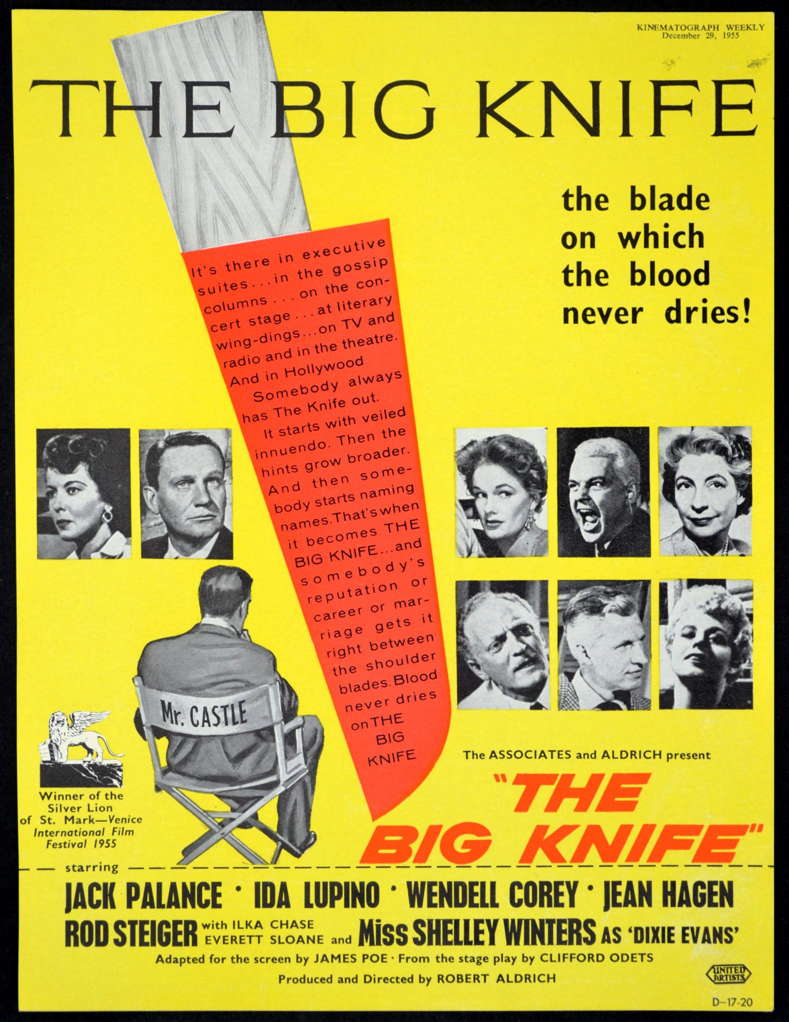 BIG KNIFE Rare Film Posters