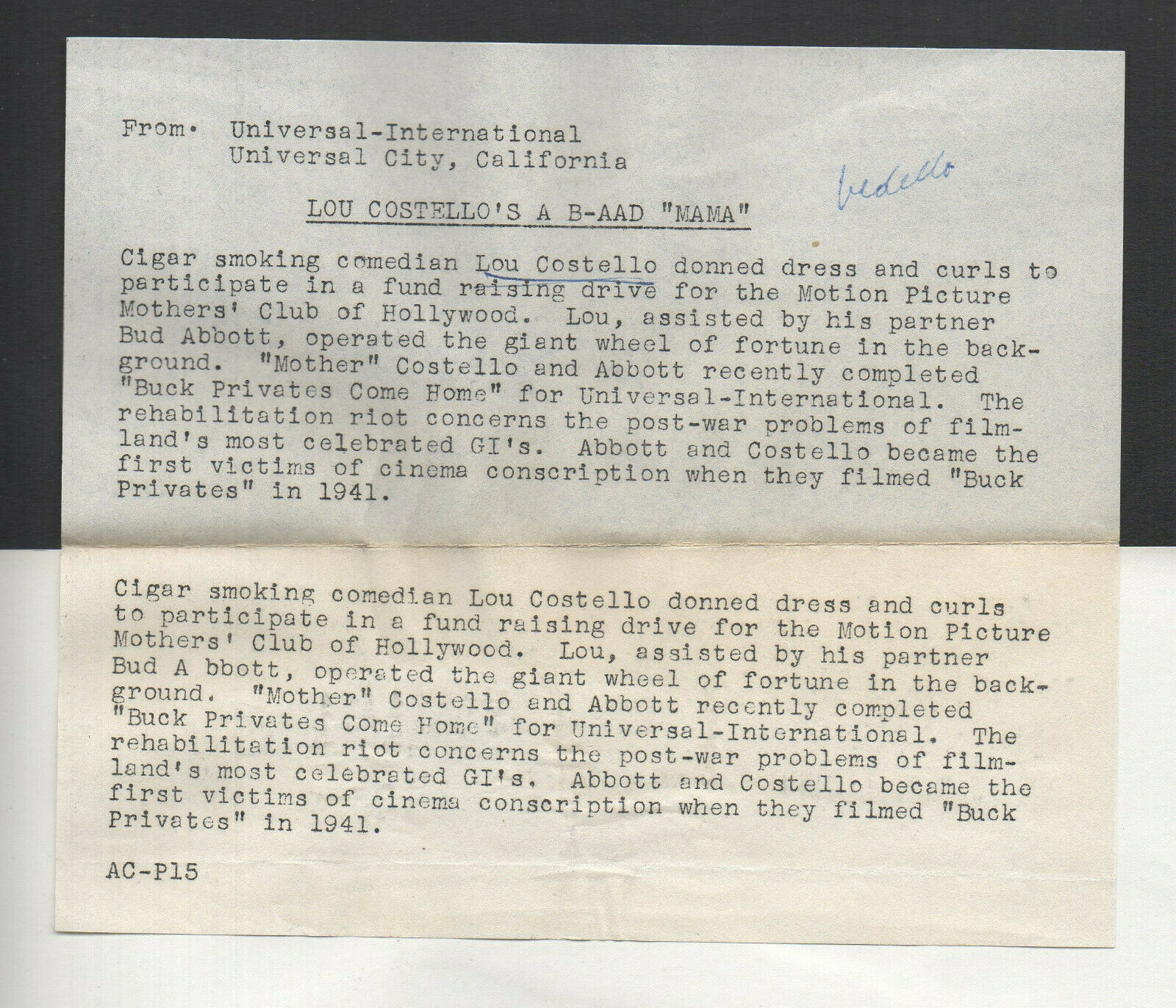 LOU COSTELLO - Image 2