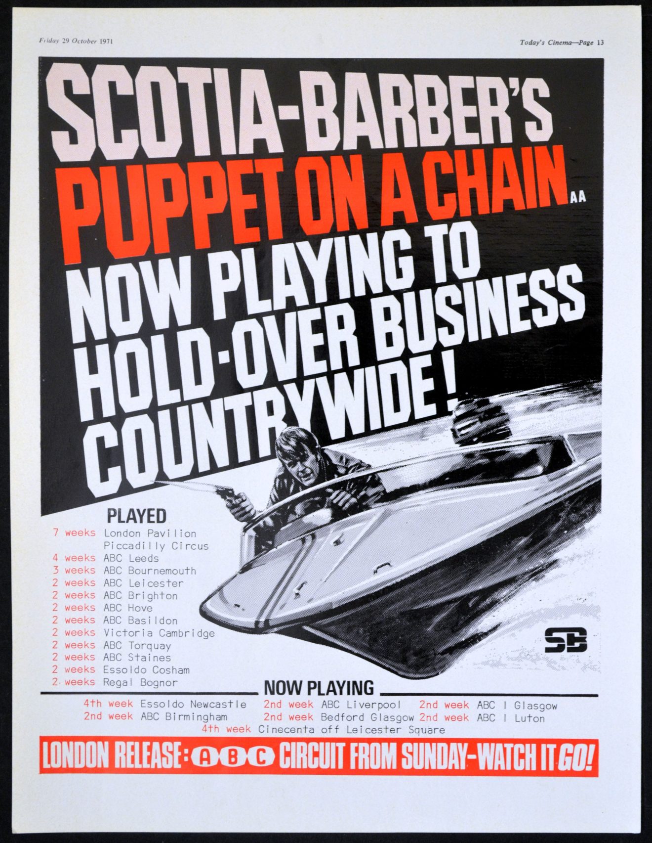 PUPPET ON A CHAIN Rare Film Posters