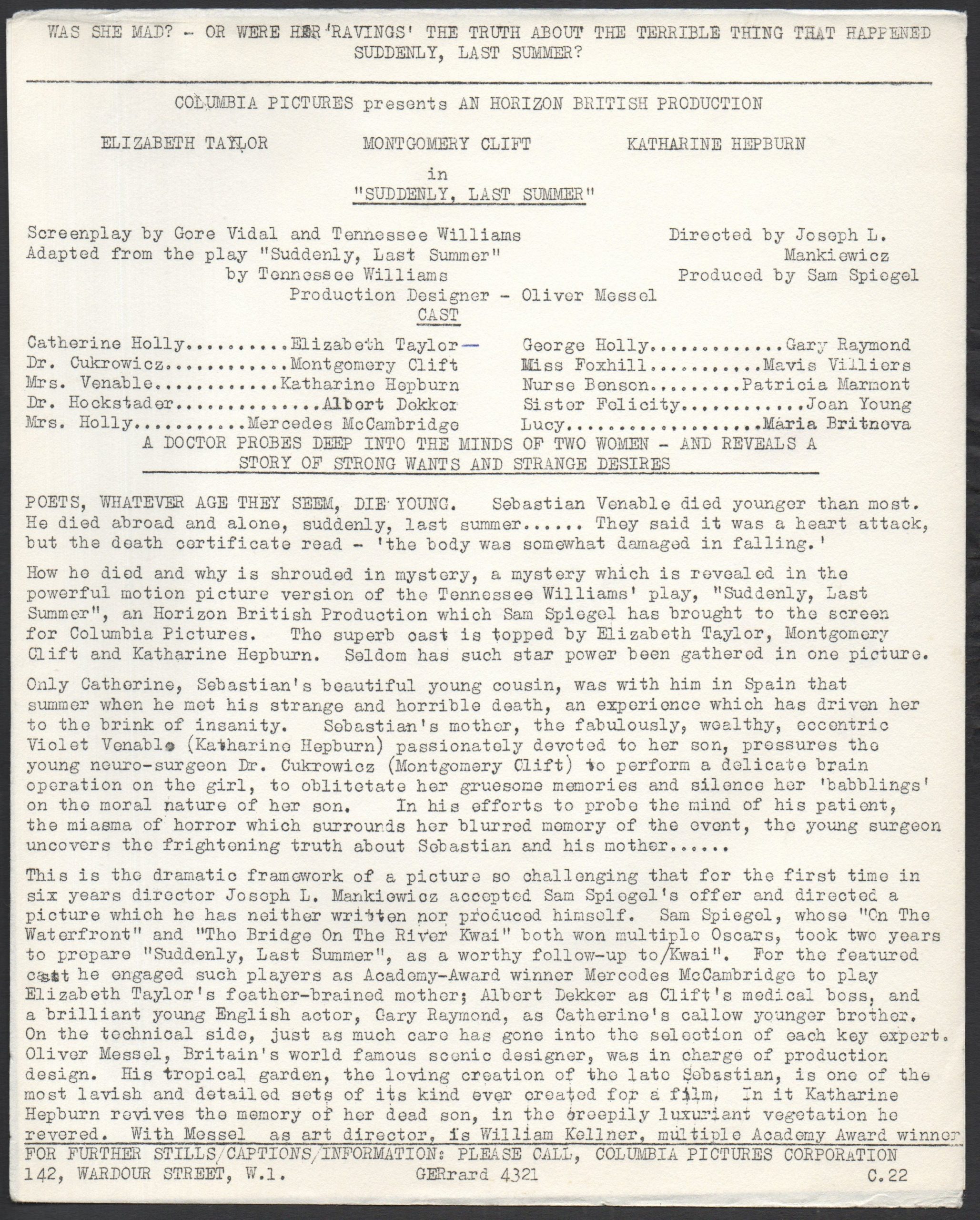 SUDDENLY LAST SUMMER - Image 2